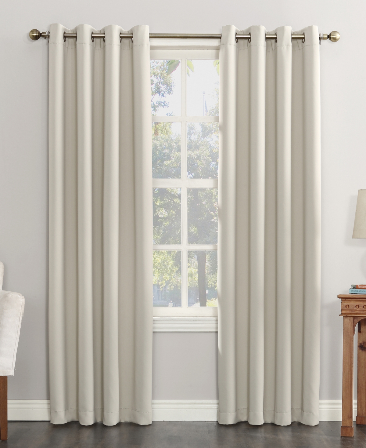 Saxon Energy Saving Blackout Grommet Curtain Panel - Stone