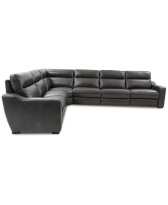Gabrine 6-Pc. Leather Sectional with 2 Power Headrests