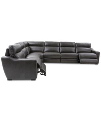 Gabrine 6-Pc. Leather Sectional with 2 Power Headrests