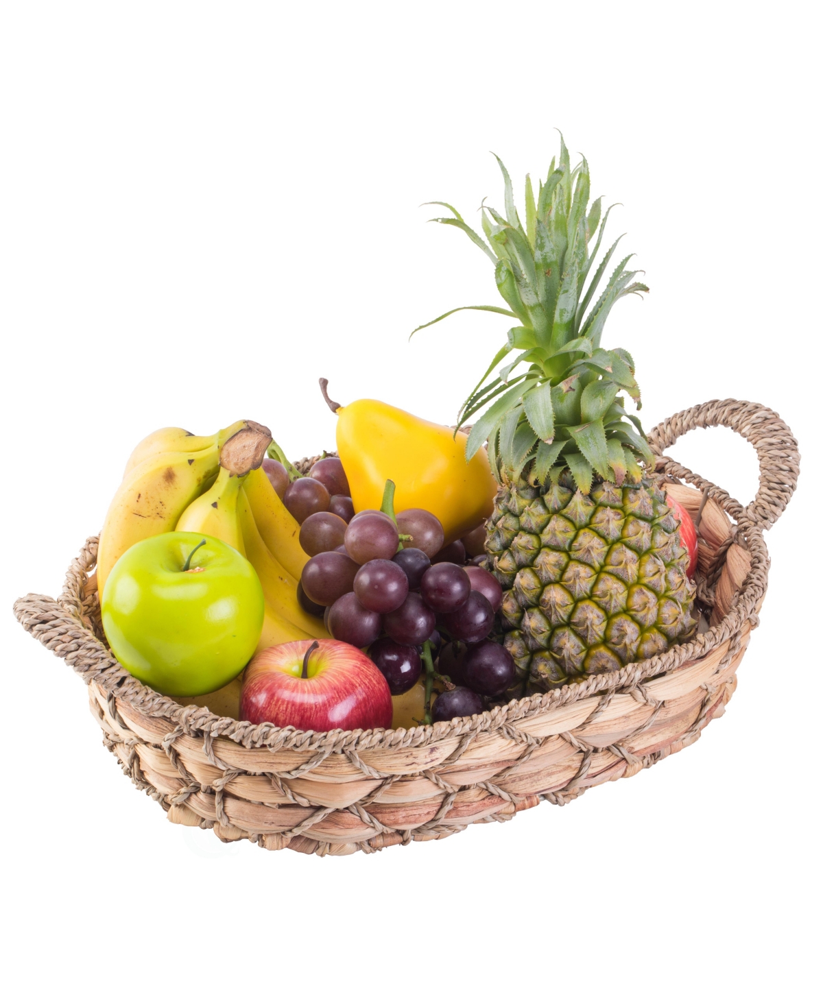 Seagrass Medium Fruit Bread Basket Tray with Handles - Natural