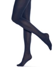 Women's 50D Floral Print Flocked Tights - A New Day - Navy - Various Sizes  -S439
