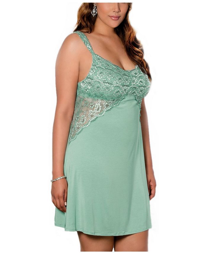 iCollection Women's Modal and Lace Shelf Bra Chemise & Reviews - All ...
