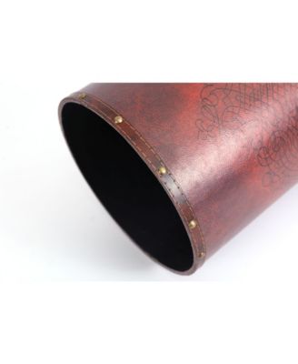 Faux Leather Antique Design Waste Bin