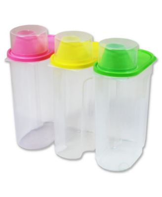 Vintiquewise Large Bpa-Free Plastic Food Saver, Kitchen Food Cereal Storage Containers with Graduated Cap, Set of 3