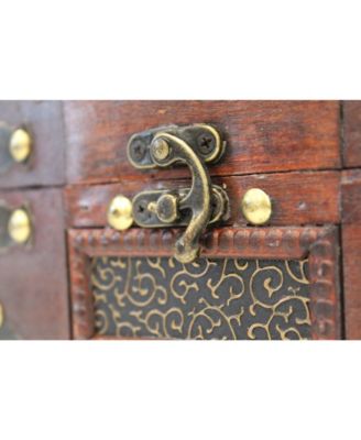 Rustic Studded Index/Recipe Card Box with Antiqued Latch, 4 X 6 Cards