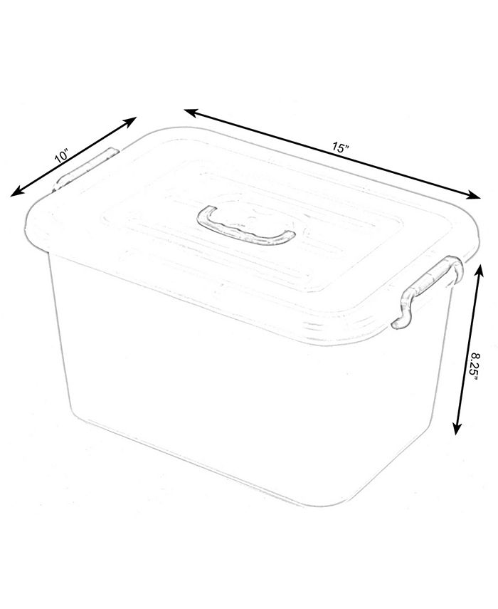 Basicwise Vintiquewise Large Clear Storage Container with Lid and