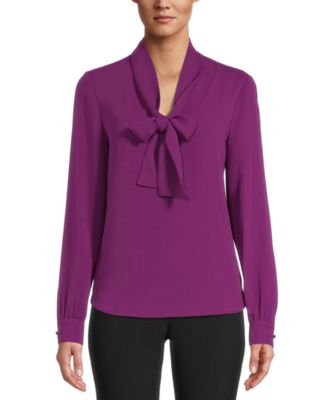 Bar III - Tie-Neck Bow Blouse