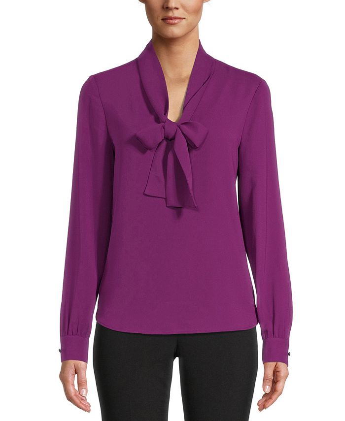 Bar III Tie-Neck Bow Blouse, Created for Macy's - Macy's