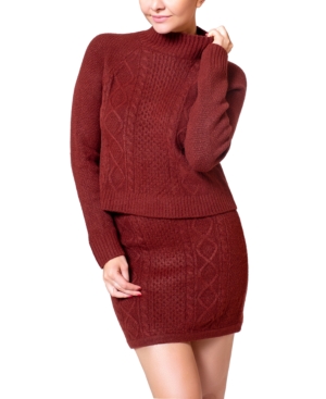 image of Wynter Mock-Neck Cable-Knit Sweater