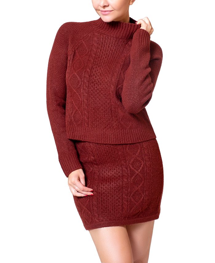 WYNTER Mock-Neck Cable-Knit Sweater - Macy's