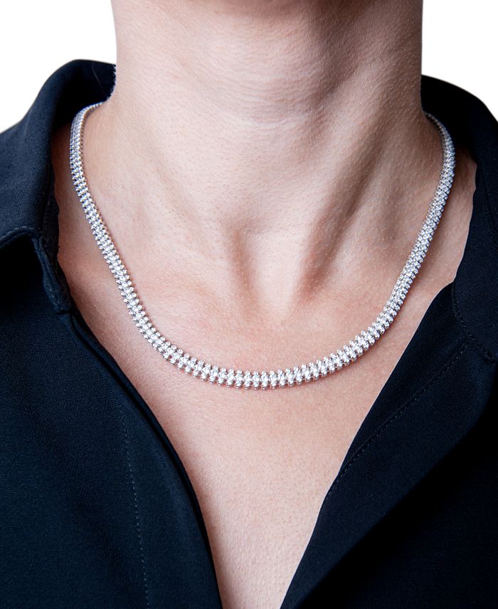 Macy's Diamond Triple Row 17" Tennis Necklace (10 ct. t.w). in 14k White Gold Macy's