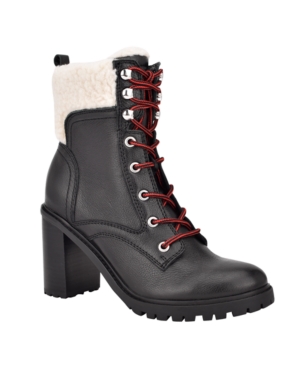 image of Nine West Women-s Perli Lug Sole Heeled Booties Women-s Shoes