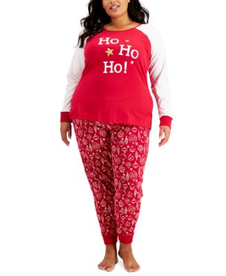 Family Pajamas - Plus Size Ornament-Print Pajamas Set