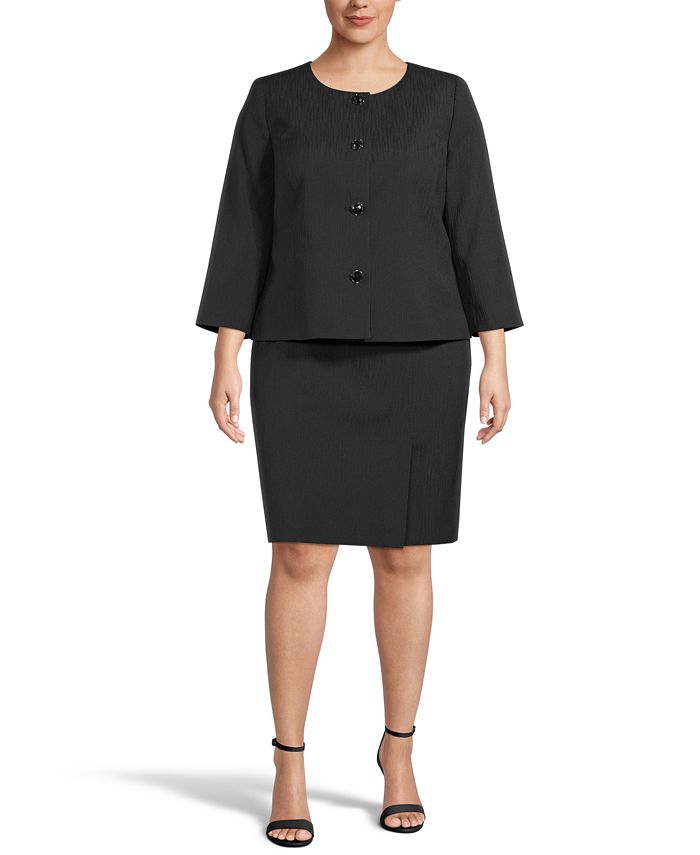 Le Suit Plus Size Skirt Suit - Macy's