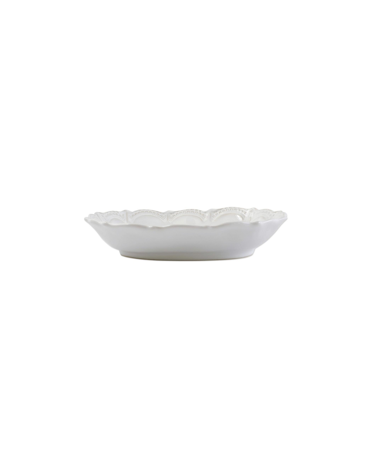 Vietri Incanto StoneLace Oval Bowl - White
