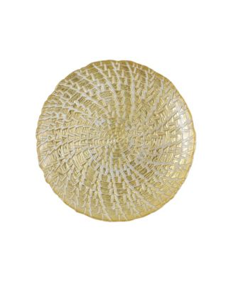 Rufolo Glass Gold Crocodile Small Cake Stand