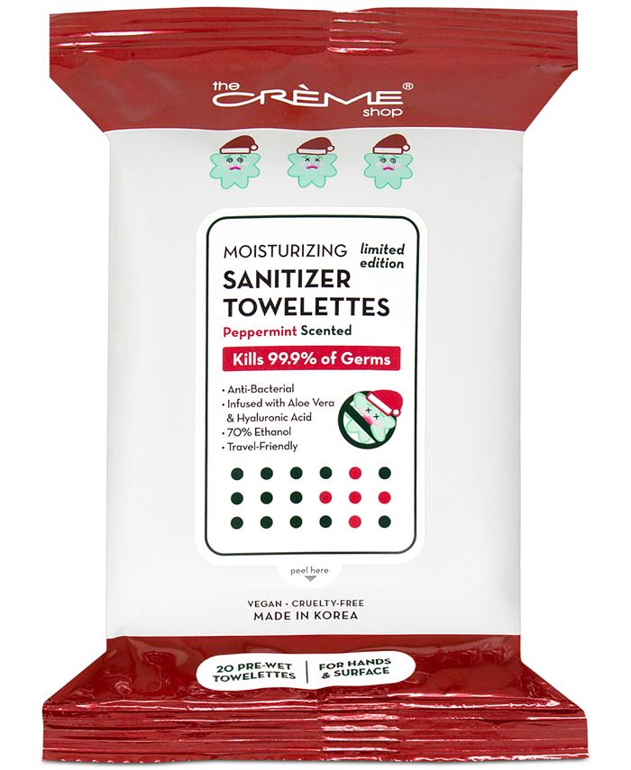 The Crème Shop Peppermint Moisturizing Sanitizer Towelettes Macy's