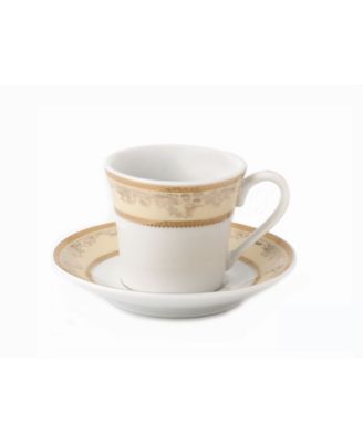12 Piece 2oz Espresso Cup and Saucer Set, Service for 6