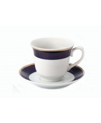 8 Piece 8oz Tea or Coffee Cup and Saucer Set, Service for 4