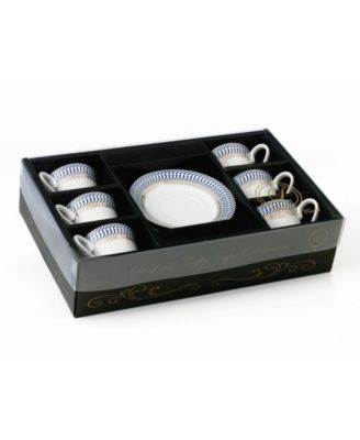 12 Piece 2oz Espresso Cup and Saucer Set, Service for 6