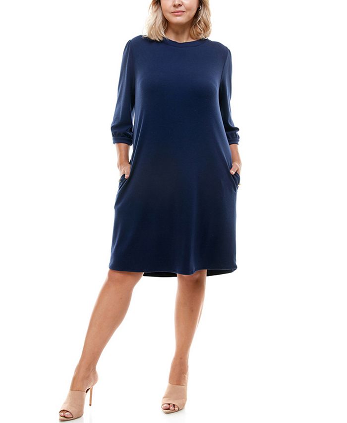 Monteau Trendy Plus Size Boat Neck Shift Dress Macy s