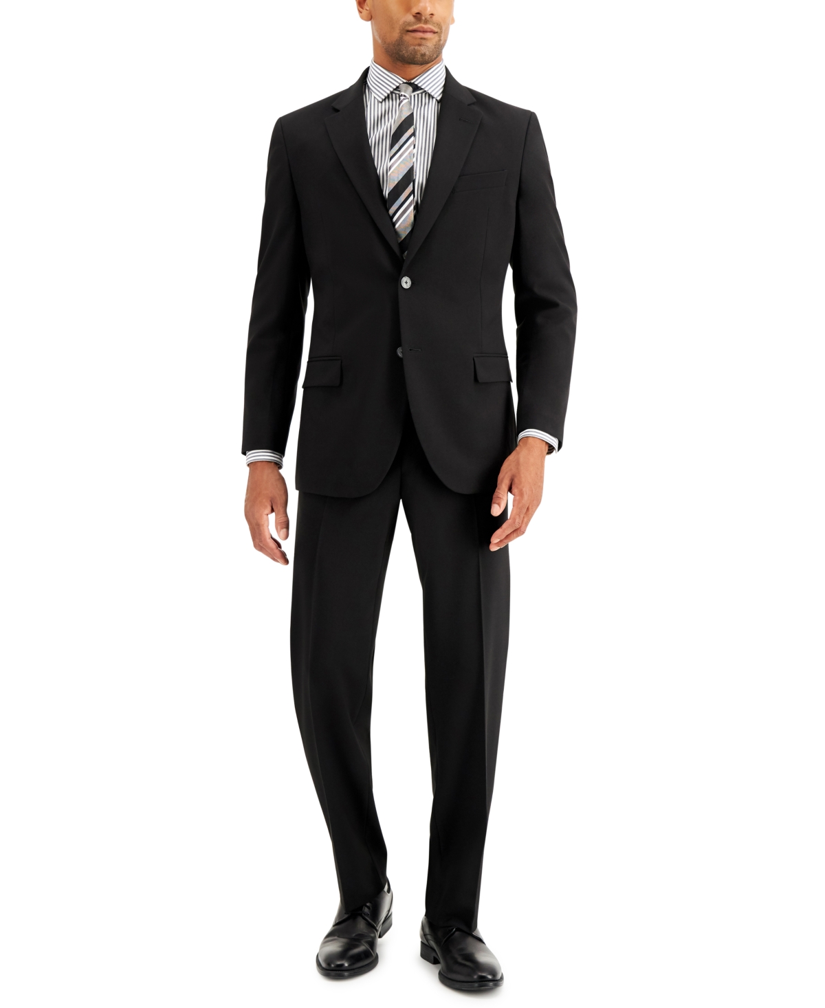 Nautica Big & Tall Men's Modern Fit Suit Black Solid - Size: 48 Long