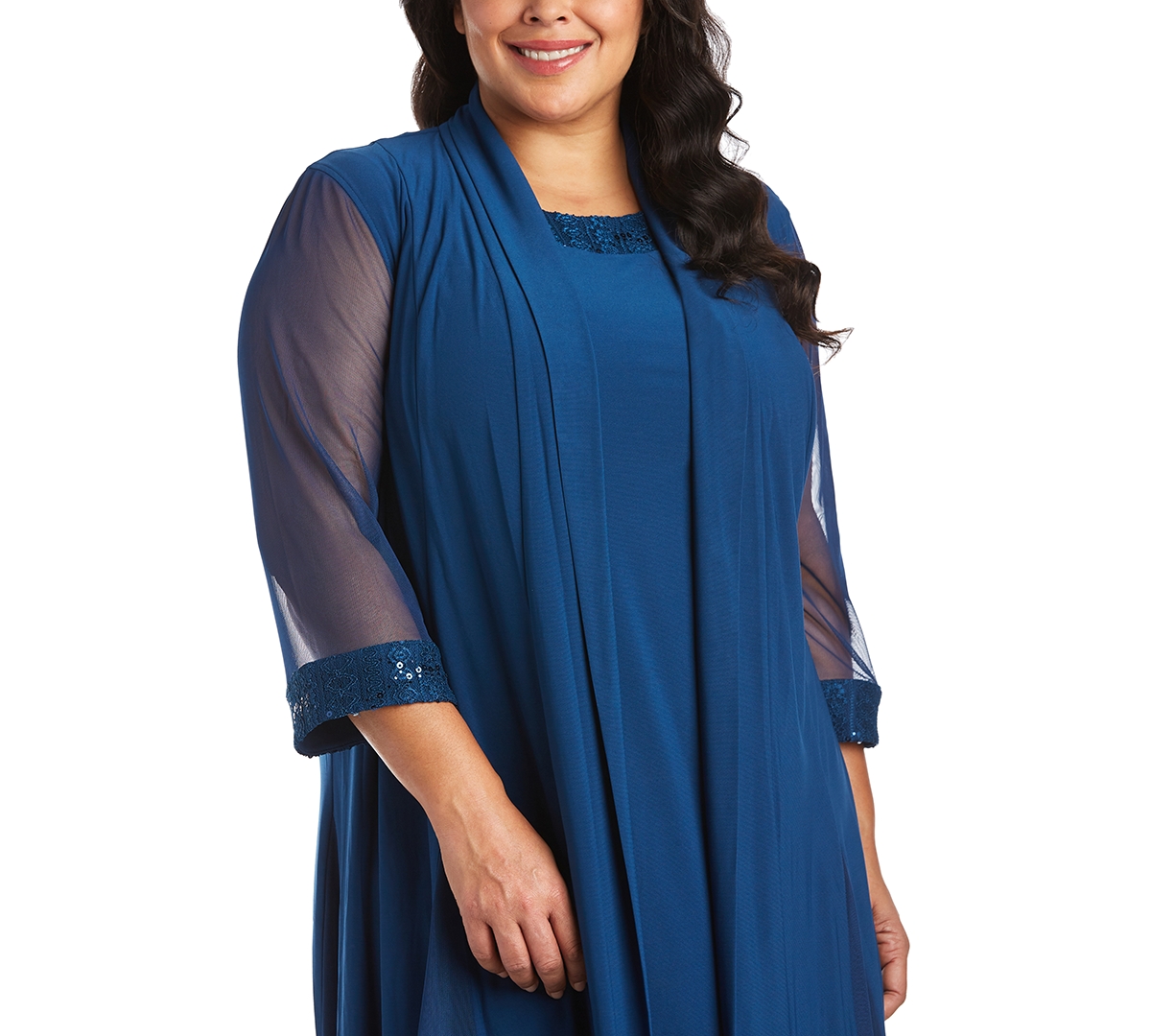 R & M Richards Plus-Size Embellished Dress & Jacket Set