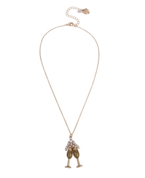 image of Betsey Johnson Champagne Pendant Necklace, 16