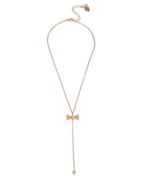 image of Betsey Johnson Delicate Bow Y- Necklace, 16