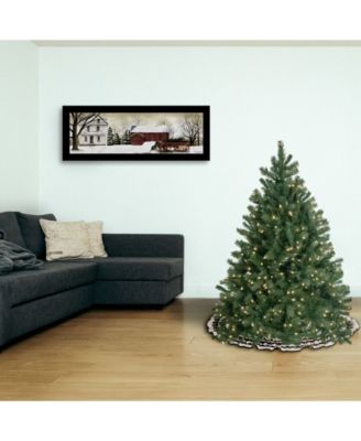 National Tree 4 .5' Feel Real  Downswept Douglas Blue Fir Hinged Tree with 450 Clear Lights