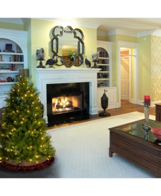 National Tree Company National Tree 4 .5' Feel Real Newberry Spruce Slim Hinged Tree with 200 Dual Color LED Lights Power Connect