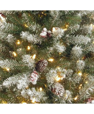 National Tree Company National Tree 4 .5' Dunhill® Fir Tree with Snow, Red Berries, Cones & 450 Clear Lights