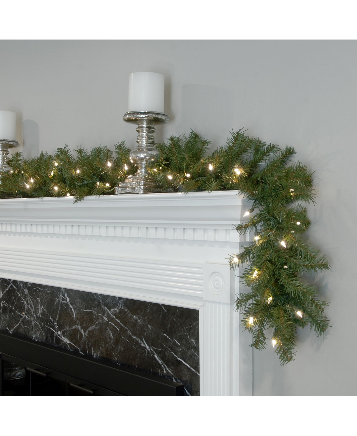 National Tree Company Norwood Fir Garland with 50 Concave Soft White Led Lights