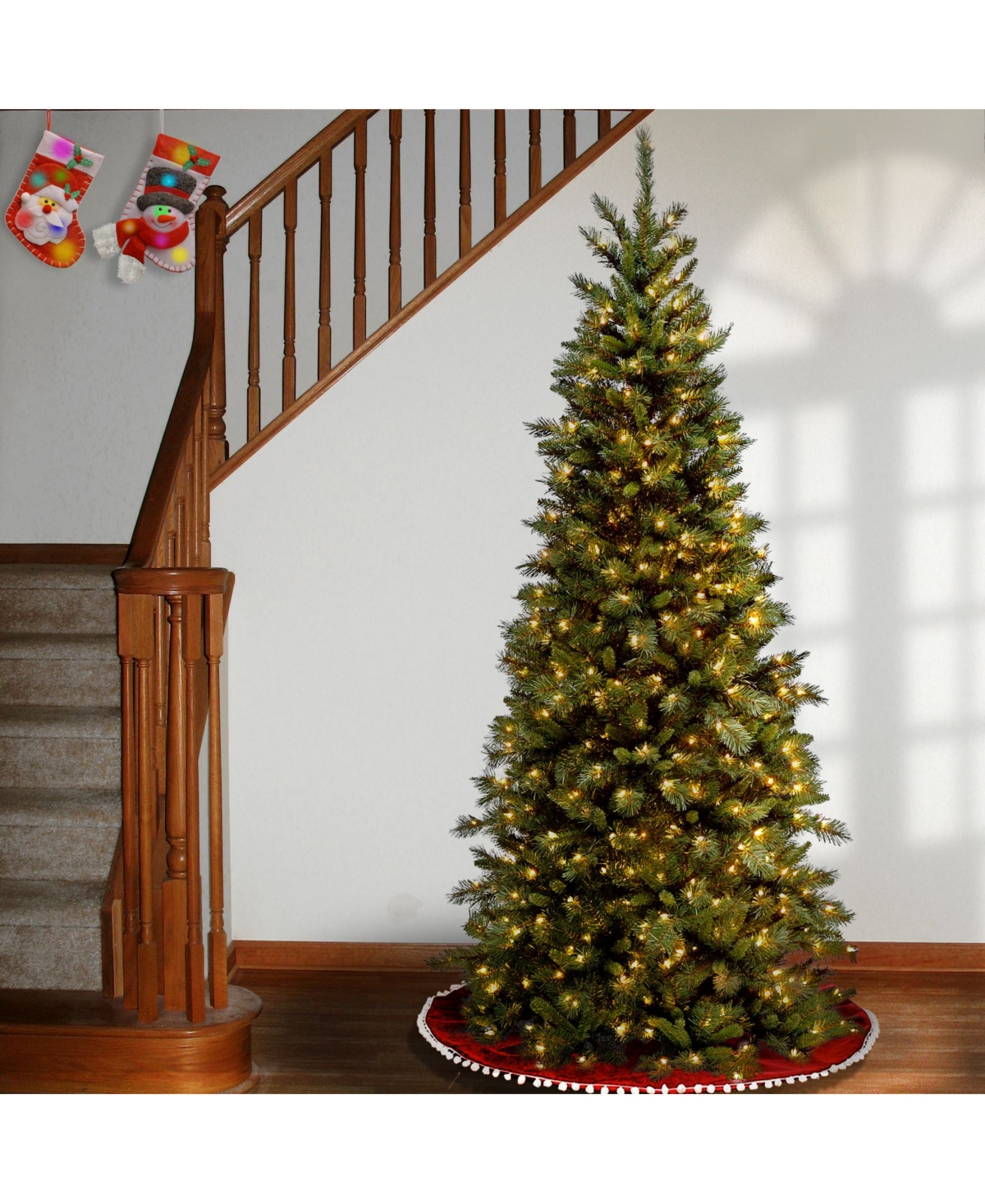 National Tree Tiffany Fir Slim Tree with 400 Clear Lights