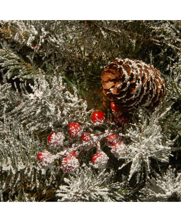 National Tree Company 10" Dunhill Fir Sleigh with Snow, Berries and