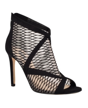 image of Nine West Ira Women-s Mesh Peep Toe Booties Women-s Shoes