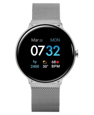 Sport 3 Unisex Touchscreen Smartwatch: Silver Case with Silver Mesh Strap 45mm