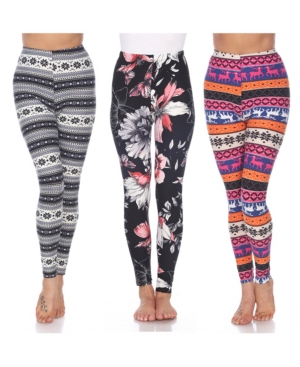 White Mark Women's 3 Pack Leggings Set