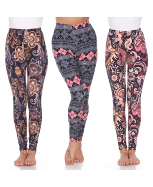 White Mark Women's 3 Pack Leggings Set