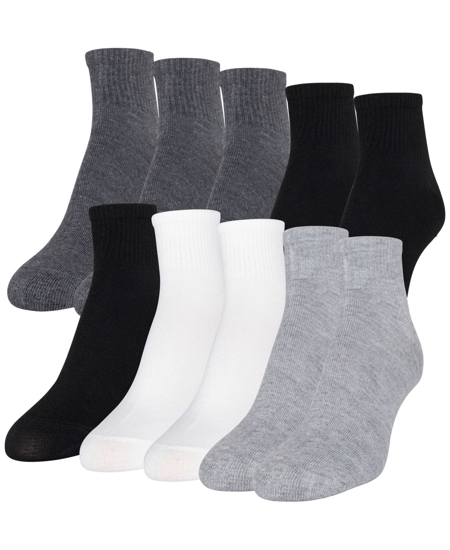 Women's 10-Pack Casual Cushion Heel And Toe Ankle Socks