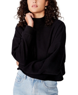 image of Cotton On Women-s Brina Brushed Rib Mock Neck Sweatshirt