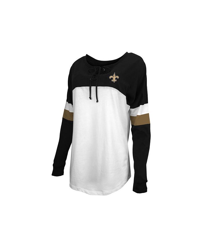 New Era & Ocean New Orleans Saints Women's Lace Up Long Sleeve T-Shirt - Macy's