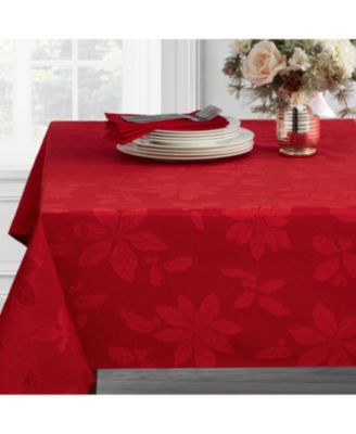Benson Mills - POINSETTIA LEGACY DAMASK TABLECLOTH RED 60 X 84