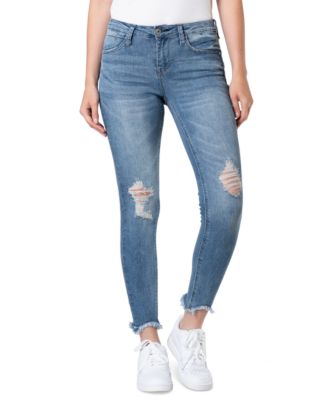 Blue Desire - Juniors' Destructed Skinny Ankle Jeans