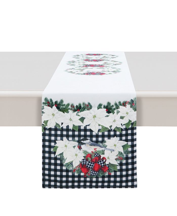Laural Home - Christmas Trimmings table runner - 90" x 13"