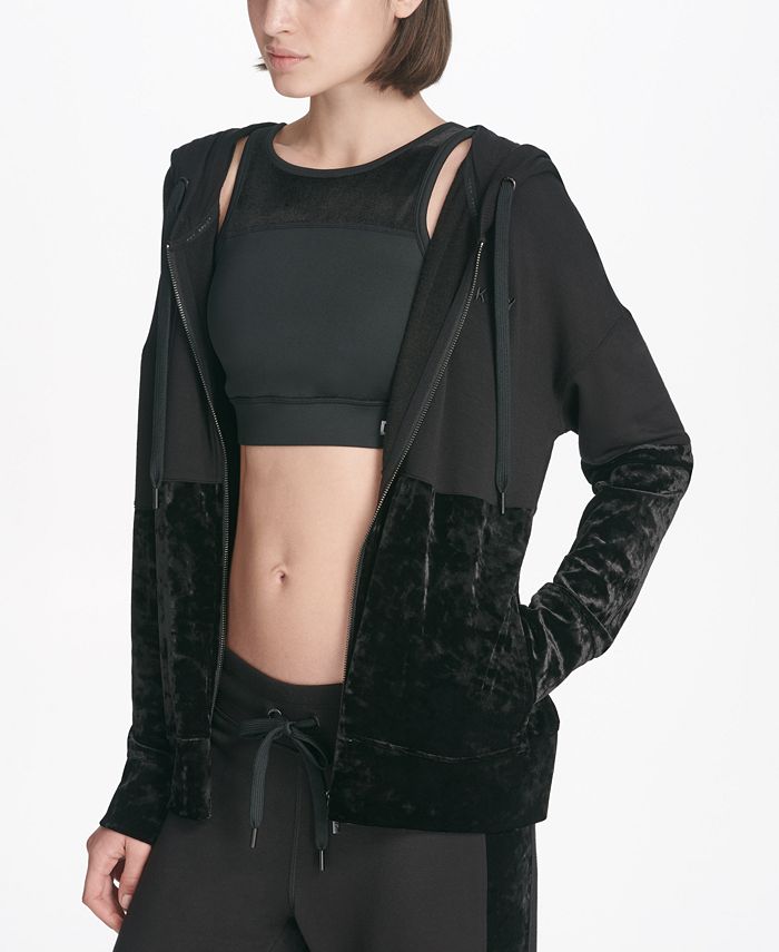 Dkny velvet hoodie top
