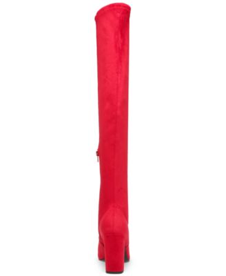 red thigh high boots macys