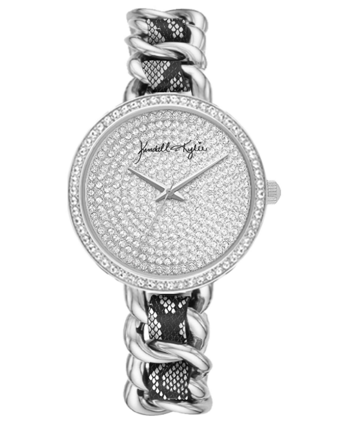 Kendall + Kylie Women's Kendall + Kylie Braided Snakeskin Stainless Steel Strap Analog Watch 40mm