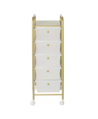 Honey Can Do - 5-Drawer Rolling Storage Cart With Plastic Drawers