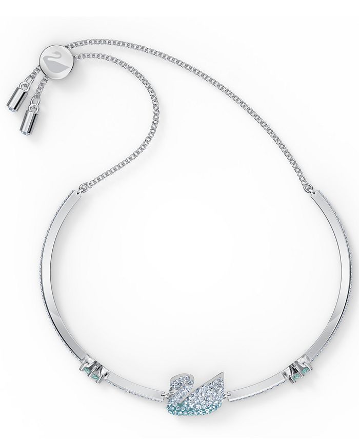 Swarovski Silver-Tone Crystal Swan Bracelet - Macy's